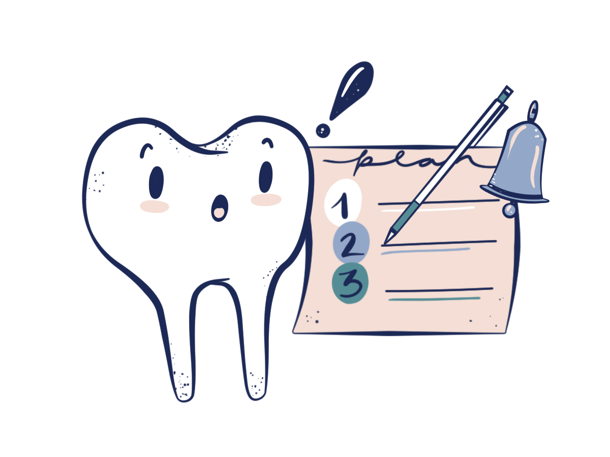 excited tooth looking over a treatment plan